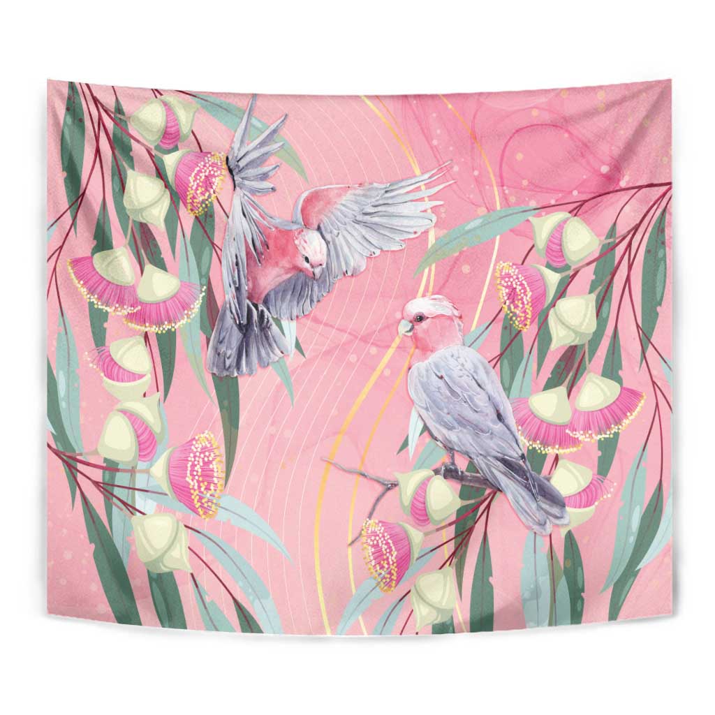 Australia Breast Cancer Awareness Tapestry Pink Galah with Eucalyptus Flowers - Aussie Hoodie
