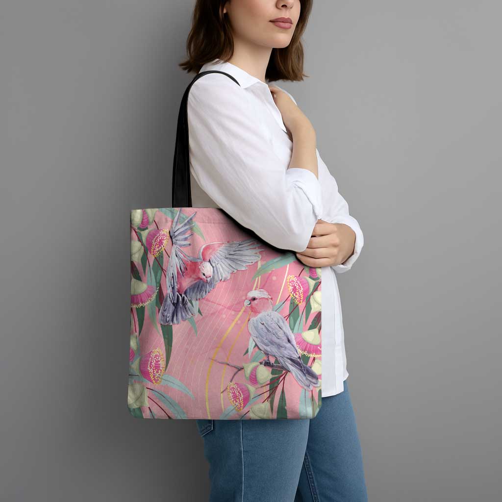 Australia Breast Cancer Awareness Tote Bag Pink Galah with Eucalyptus Flowers - Aussie Hoodie