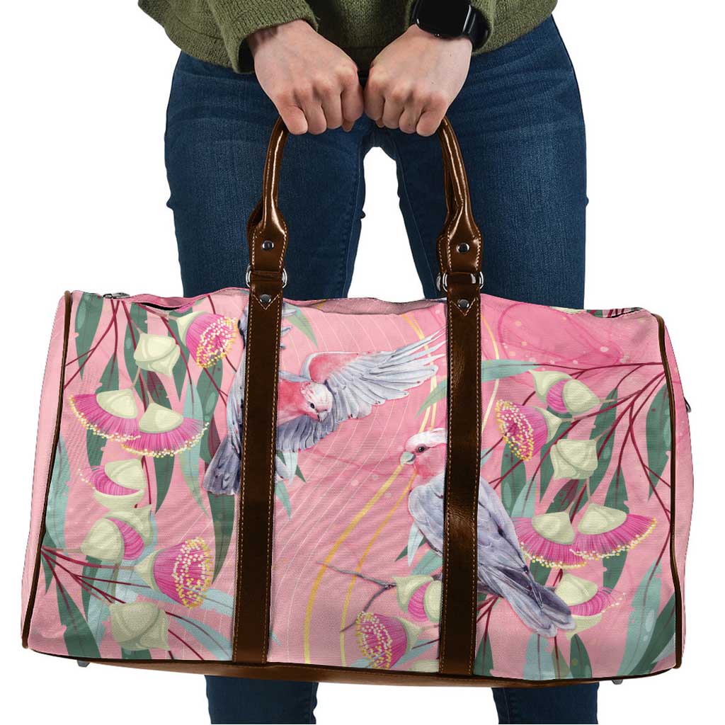 Australia Breast Cancer Awareness Travel Bag Pink Galah with Eucalyptus Flowers - Aussie Hoodie