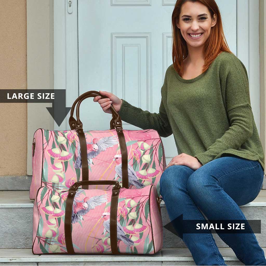 Australia Breast Cancer Awareness Travel Bag Pink Galah with Eucalyptus Flowers - Aussie Hoodie
