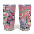 Australia Breast Cancer Awareness Tumbler Cup Pink Galah with Eucalyptus Flowers - Aussie Hoodie