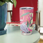 Australia Breast Cancer Awareness Tumbler Cup Pink Galah with Eucalyptus Flowers - Aussie Hoodie
