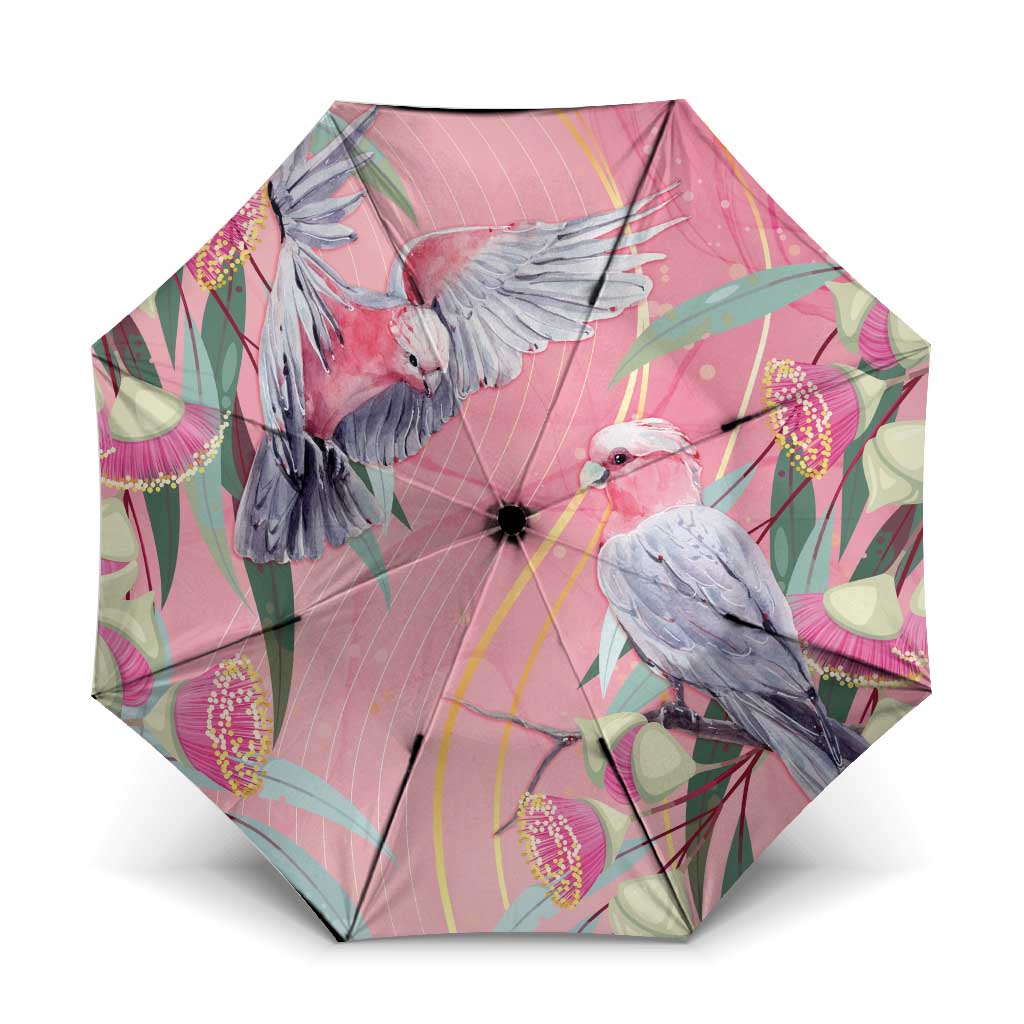 Australia Breast Cancer Awareness Umbrella Pink Galah with Eucalyptus Flowers - Aussie Hoodie