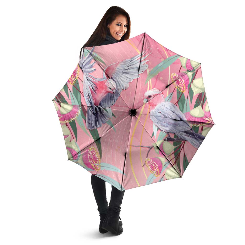 Australia Breast Cancer Awareness Umbrella Pink Galah with Eucalyptus Flowers - Aussie Hoodie