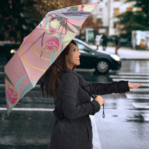 Australia Breast Cancer Awareness Umbrella Pink Galah with Eucalyptus Flowers - Aussie Hoodie