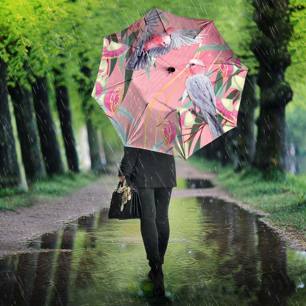 Australia Breast Cancer Awareness Umbrella Pink Galah with Eucalyptus Flowers - Aussie Hoodie
