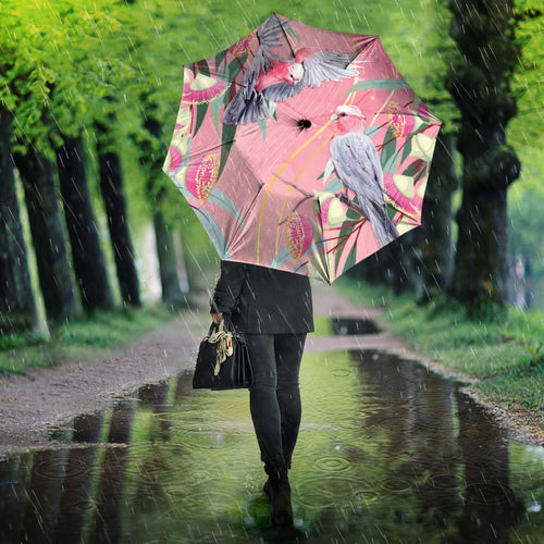 Australia Breast Cancer Awareness Umbrella Pink Galah with Eucalyptus Flowers - Aussie Hoodie