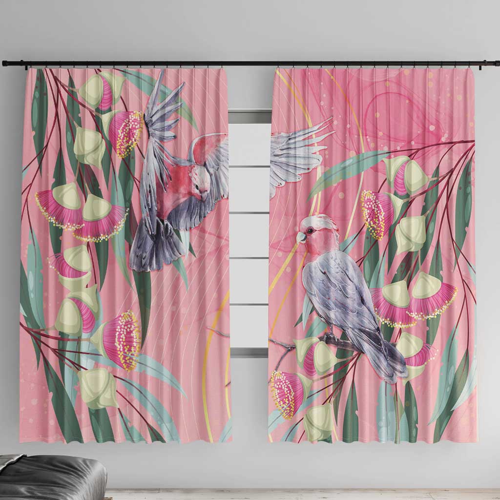 Australia Breast Cancer Awareness Window Curtain Pink Galah with Eucalyptus Flowers - Aussie Hoodie