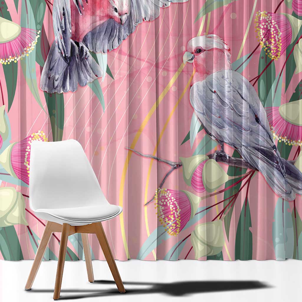 Australia Breast Cancer Awareness Window Curtain Pink Galah with Eucalyptus Flowers - Aussie Hoodie
