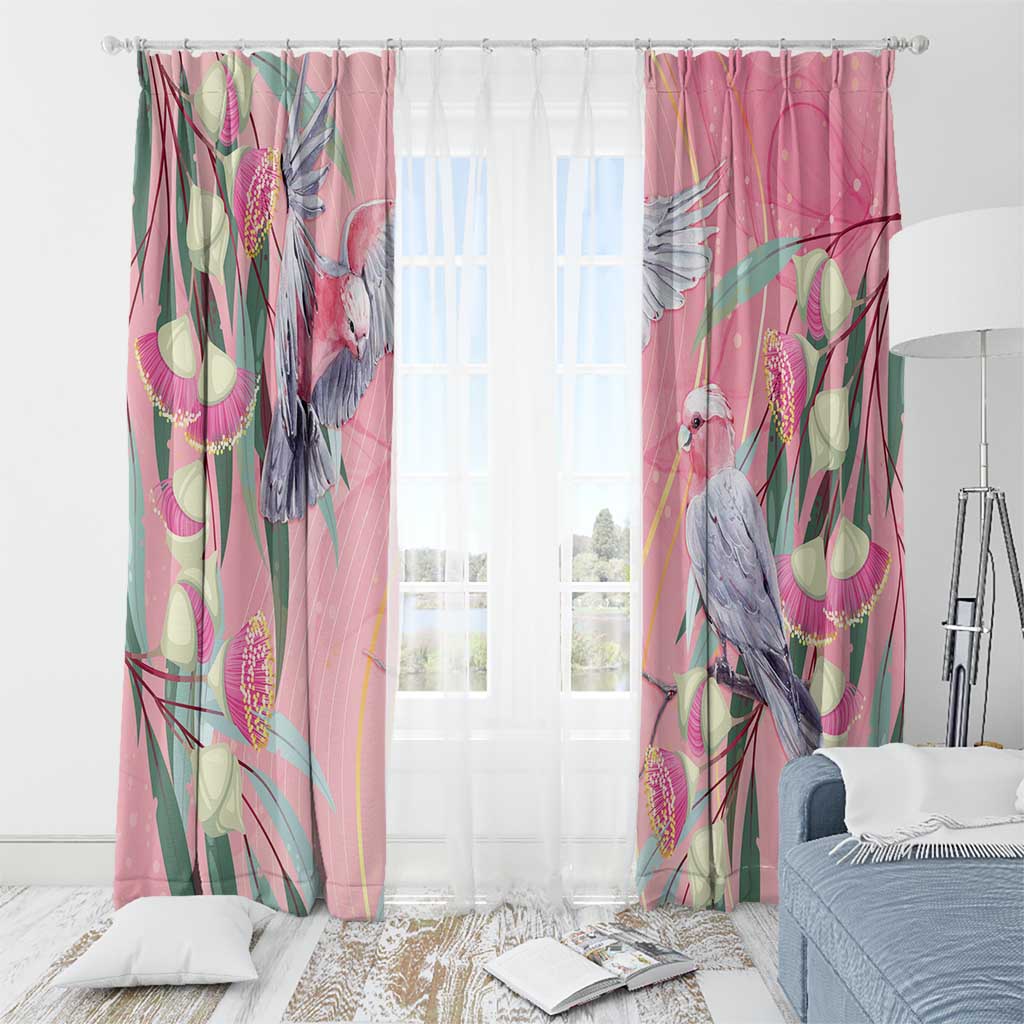 Australia Breast Cancer Awareness Window Curtain Pink Galah with Eucalyptus Flowers - Aussie Hoodie