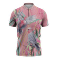 Australia Breast Cancer Awareness Zipper Polo Shirt Pink Galah with Eucalyptus Flowers - Aussie Hoodie