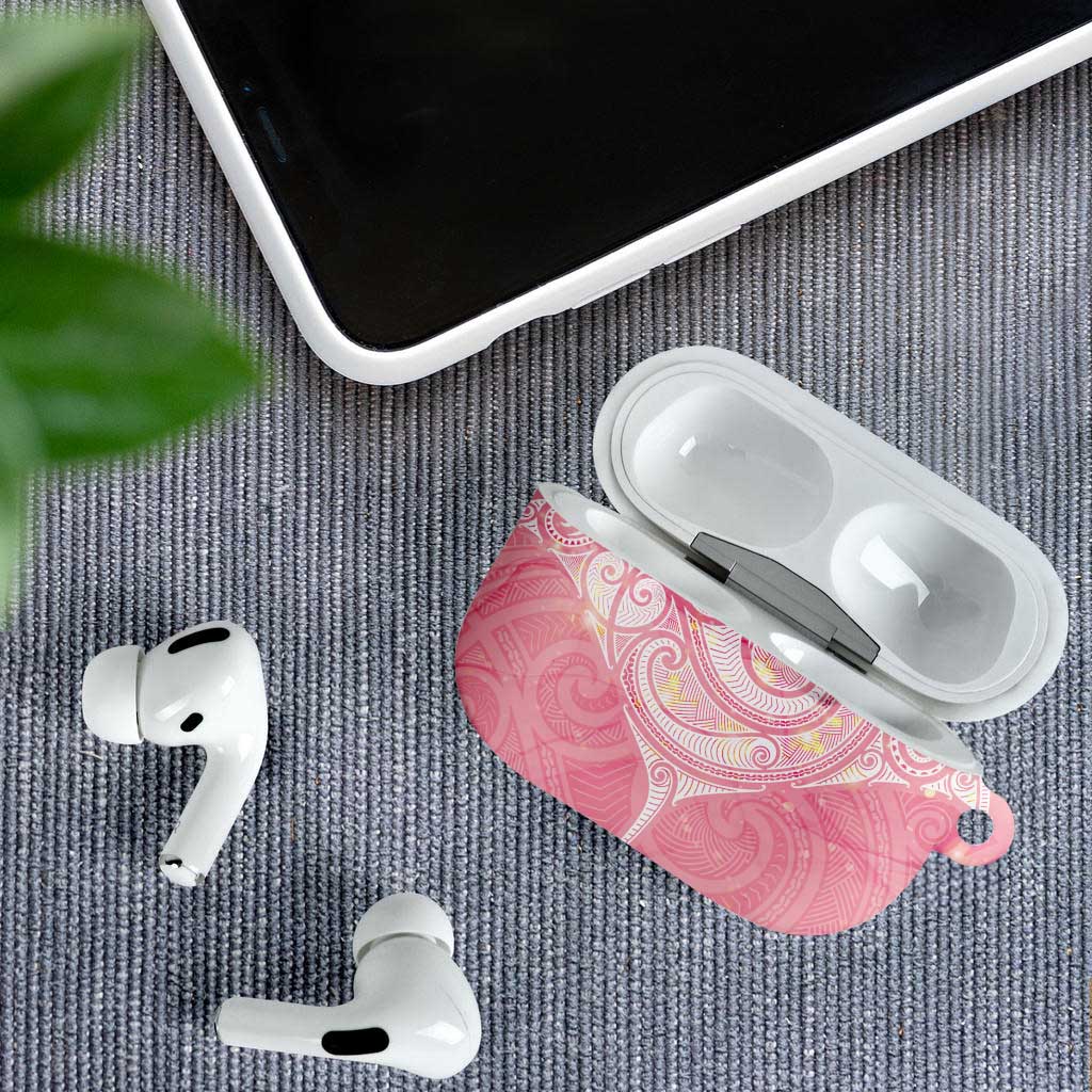 Breast Cancer Awareness Maori Aotearoa AirPods Case Manta Ray - Pink Glaze - Aussie Hoodie