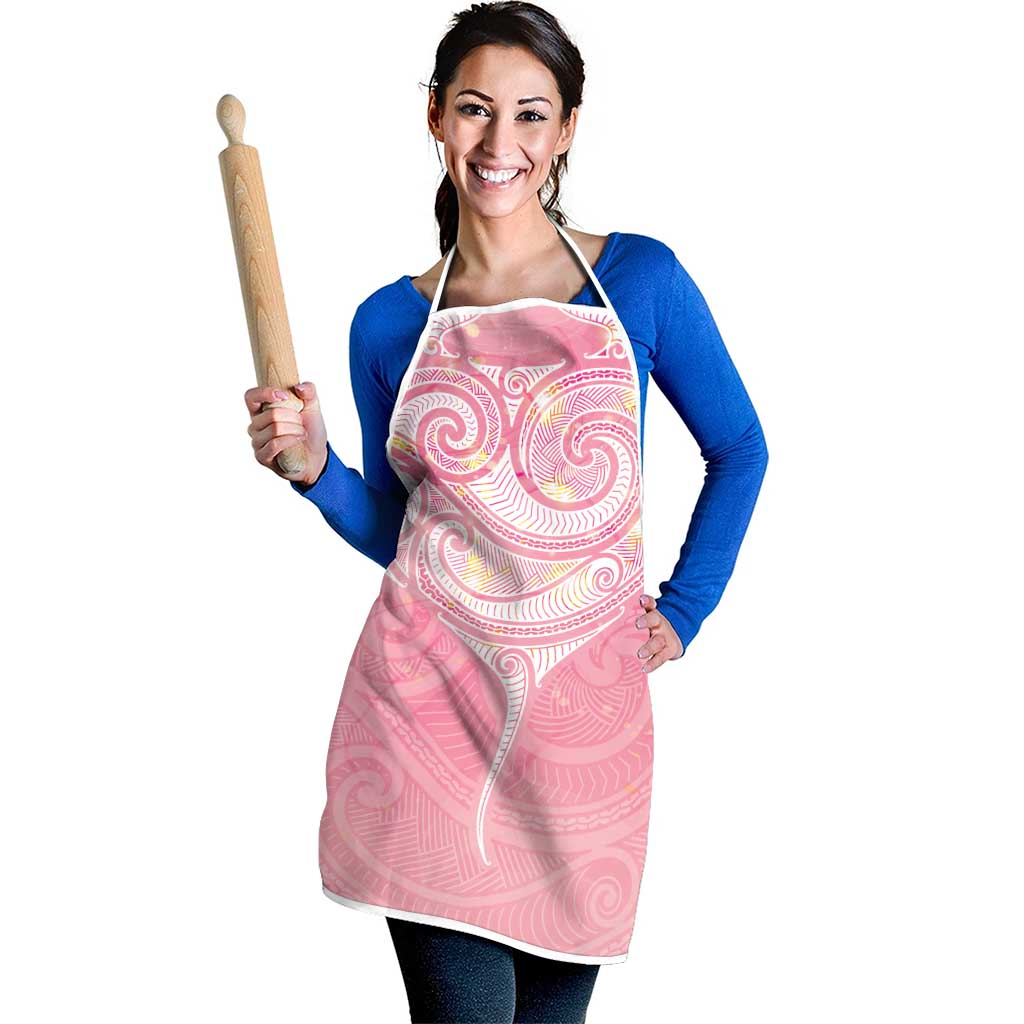 Breast Cancer Awareness Maori Aotearoa Apron Manta Ray - Pink Glaze - Aussie Hoodie