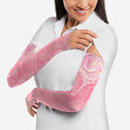 Breast Cancer Awareness Maori Aotearoa Arm Sleeves Manta Ray - Pink Glaze - Aussie Hoodie