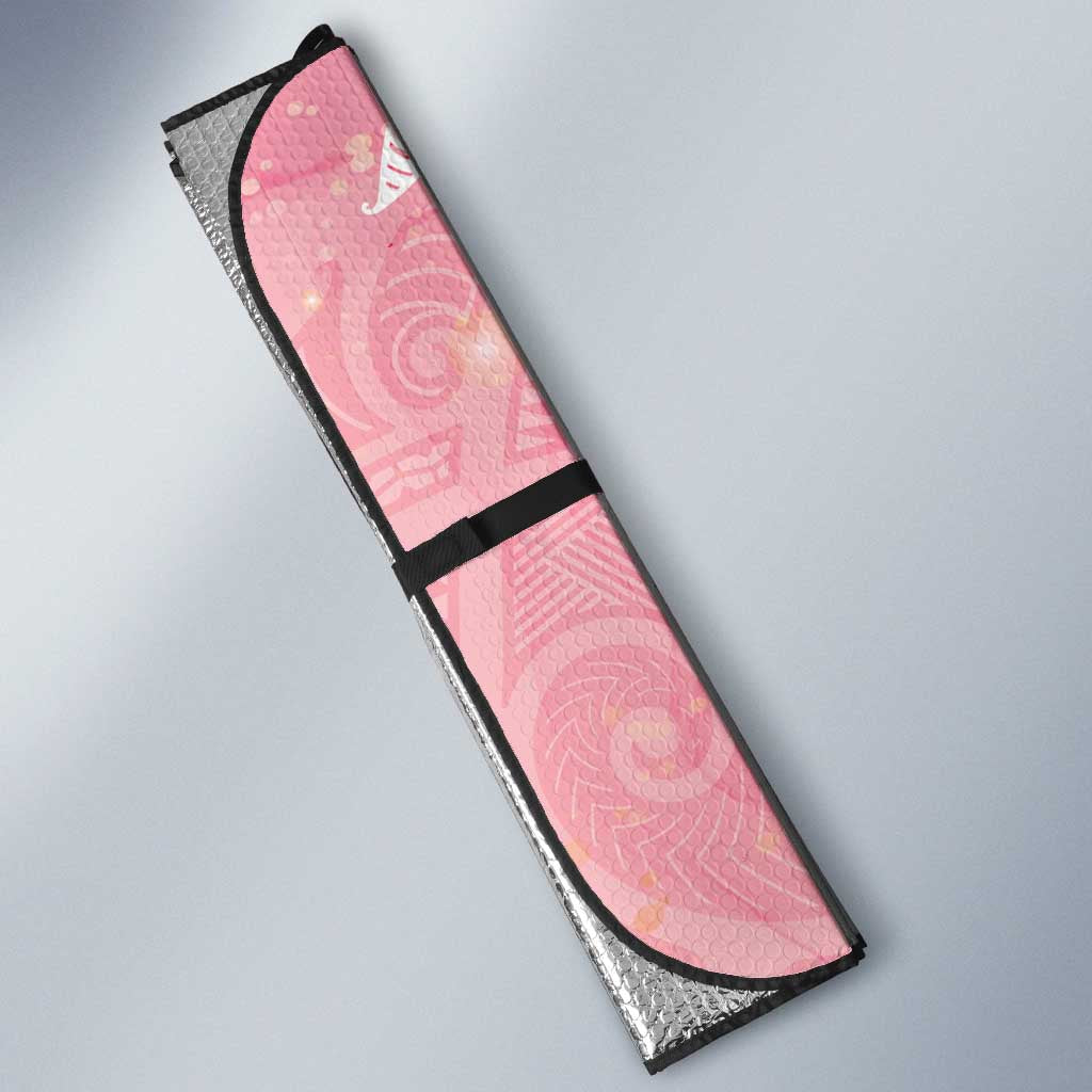 Breast Cancer Awareness Maori Aotearoa Auto Sun Shade Manta Ray - Pink Glaze - Aussie Hoodie