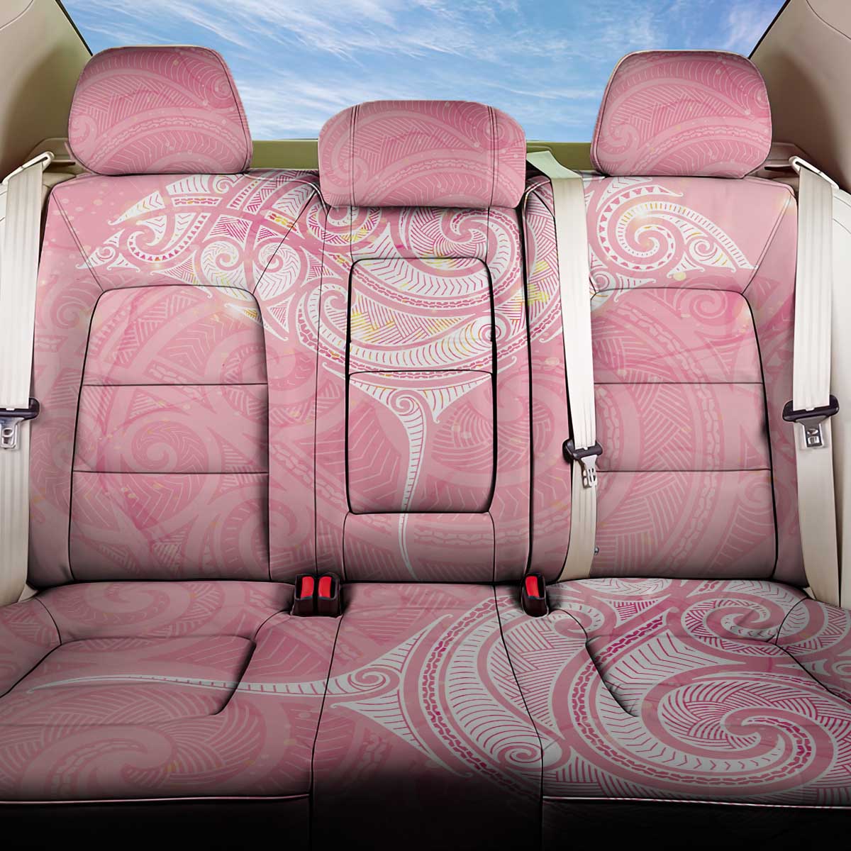 Breast Cancer Awareness Maori Aotearoa Back Car Seat Cover Manta Ray - Pink Glaze - Aussie Hoodie