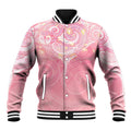 Breast Cancer Awareness Maori Aotearoa Baseball Jacket Manta Ray - Pink Glaze - Aussie Hoodie