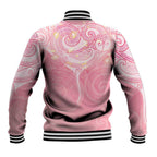 Breast Cancer Awareness Maori Aotearoa Baseball Jacket Manta Ray - Pink Glaze - Aussie Hoodie