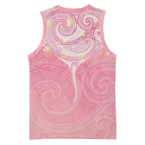 Breast Cancer Awareness Maori Aotearoa Basketball Jersey Manta Ray - Pink Glaze - Aussie Hoodie