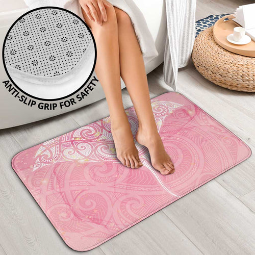 Breast Cancer Awareness Maori Aotearoa Bathroom Set Manta Ray - Pink Glaze - Aussie Hoodie