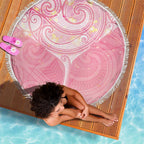 Breast Cancer Awareness Maori Aotearoa Beach Blanket Manta Ray - Pink Glaze - Aussie Hoodie