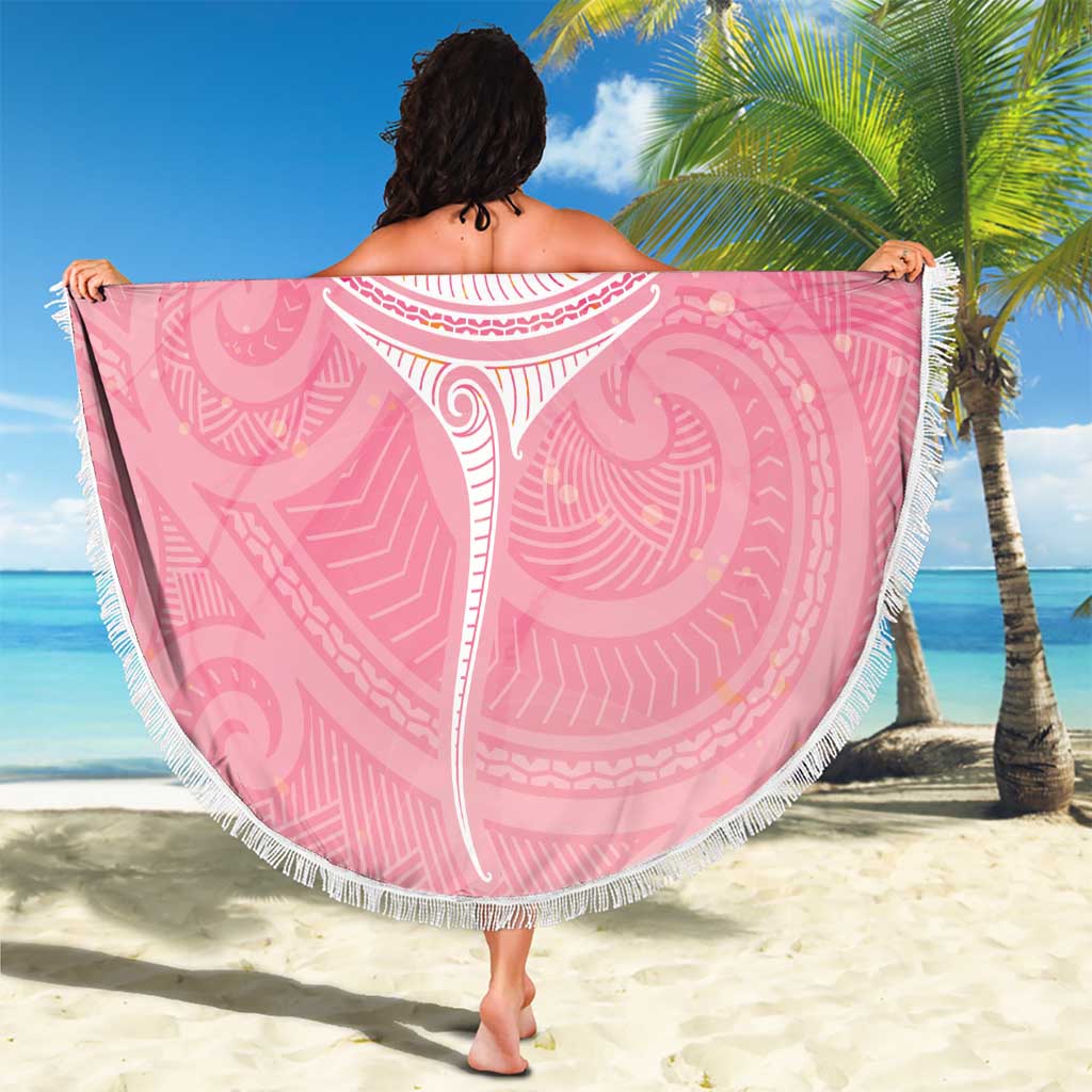 Breast Cancer Awareness Maori Aotearoa Beach Blanket Manta Ray - Pink Glaze - Aussie Hoodie