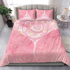 Breast Cancer Awareness Maori Aotearoa Bedding Set Manta Ray - Pink Glaze - Aussie Hoodie