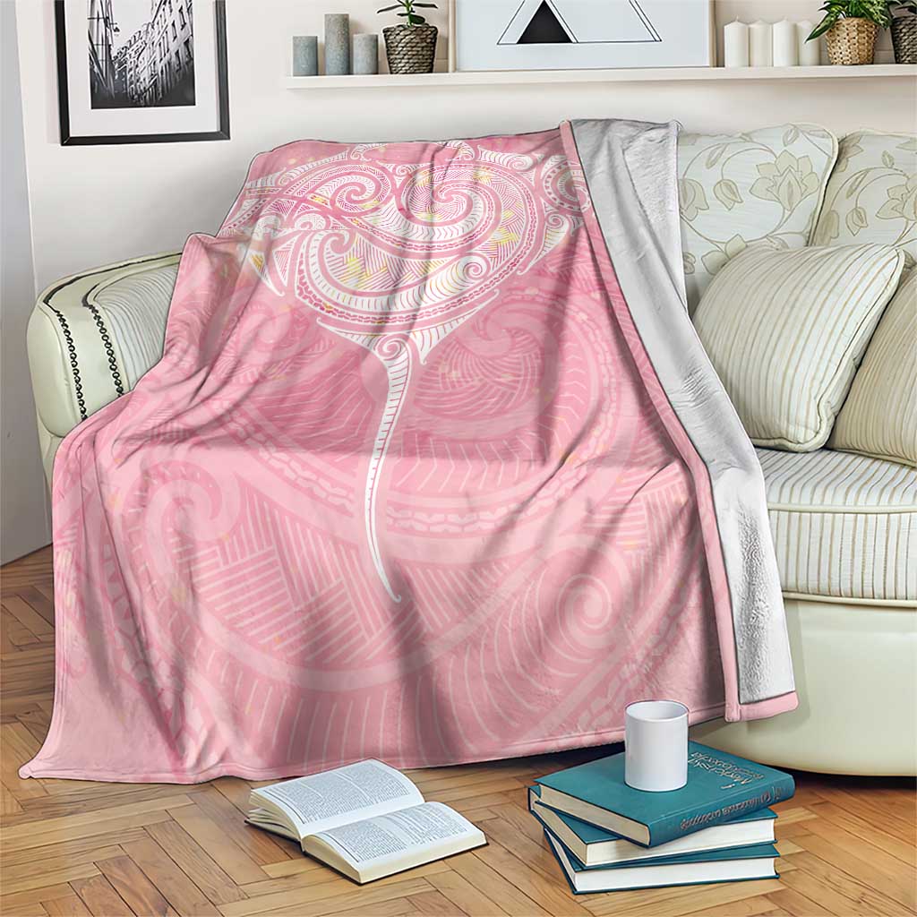 Breast Cancer Awareness Maori Aotearoa Blanket Manta Ray - Pink Glaze - Aussie Hoodie