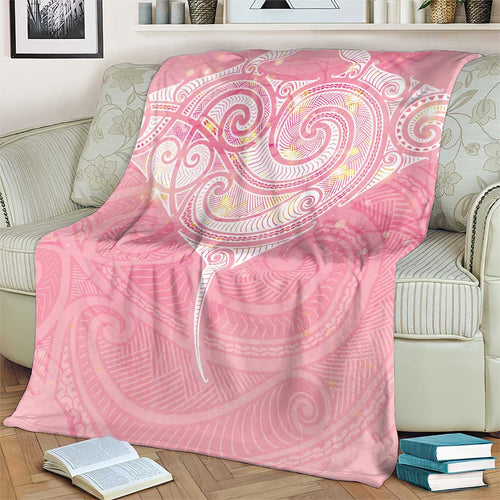 Breast Cancer Awareness Maori Aotearoa Blanket Manta Ray - Pink Glaze - Aussie Hoodie