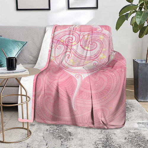 Breast Cancer Awareness Maori Aotearoa Blanket Manta Ray - Pink Glaze - Aussie Hoodie