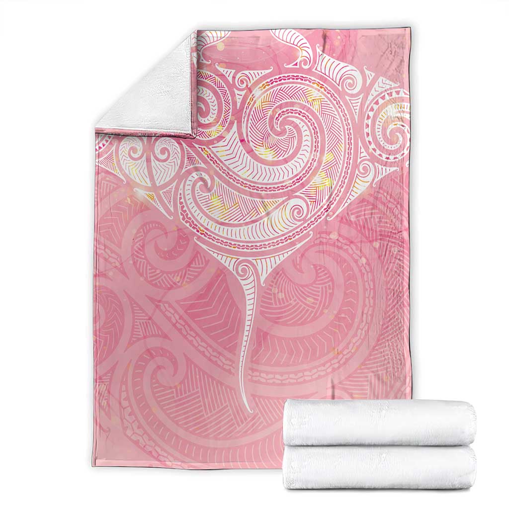 Breast Cancer Awareness Maori Aotearoa Blanket Manta Ray - Pink Glaze - Aussie Hoodie