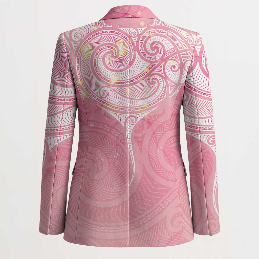 Breast Cancer Awareness Maori Aotearoa Blazer Manta Ray - Pink Glaze - Aussie Hoodie