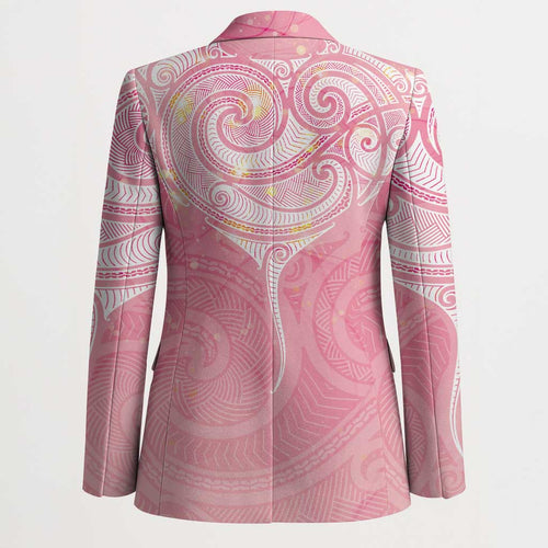 Breast Cancer Awareness Maori Aotearoa Blazer Manta Ray - Pink Glaze - Aussie Hoodie
