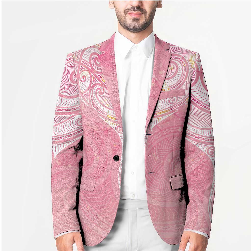 Breast Cancer Awareness Maori Aotearoa Blazer Manta Ray - Pink Glaze - Aussie Hoodie