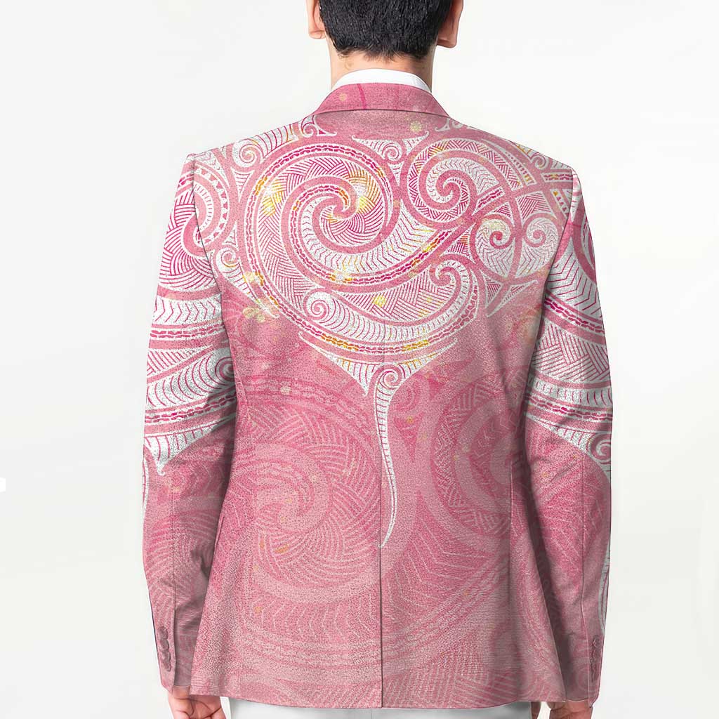 Breast Cancer Awareness Maori Aotearoa Blazer Manta Ray - Pink Glaze - Aussie Hoodie