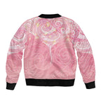 Breast Cancer Awareness Maori Aotearoa Bomber Jacket Manta Ray - Pink Glaze - Aussie Hoodie