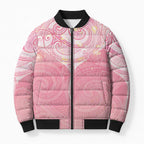 Breast Cancer Awareness Maori Aotearoa Bomber Puffer Jacket Manta Ray - Pink Glaze - Aussie Hoodie