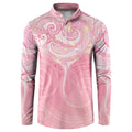 Breast Cancer Awareness Maori Aotearoa Button Sweatshirt Manta Ray - Pink Glaze - Aussie Hoodie