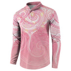 Breast Cancer Awareness Maori Aotearoa Button Sweatshirt Manta Ray - Pink Glaze - Aussie Hoodie
