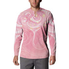 Breast Cancer Awareness Maori Aotearoa Button Sweatshirt Manta Ray - Pink Glaze - Aussie Hoodie