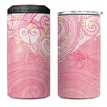 Breast Cancer Awareness Maori Aotearoa 4 in 1 Can Cooler Tumbler Manta Ray - Pink Glaze - Aussie Hoodie