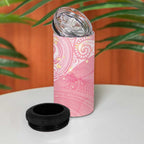 Breast Cancer Awareness Maori Aotearoa 4 in 1 Can Cooler Tumbler Manta Ray - Pink Glaze - Aussie Hoodie