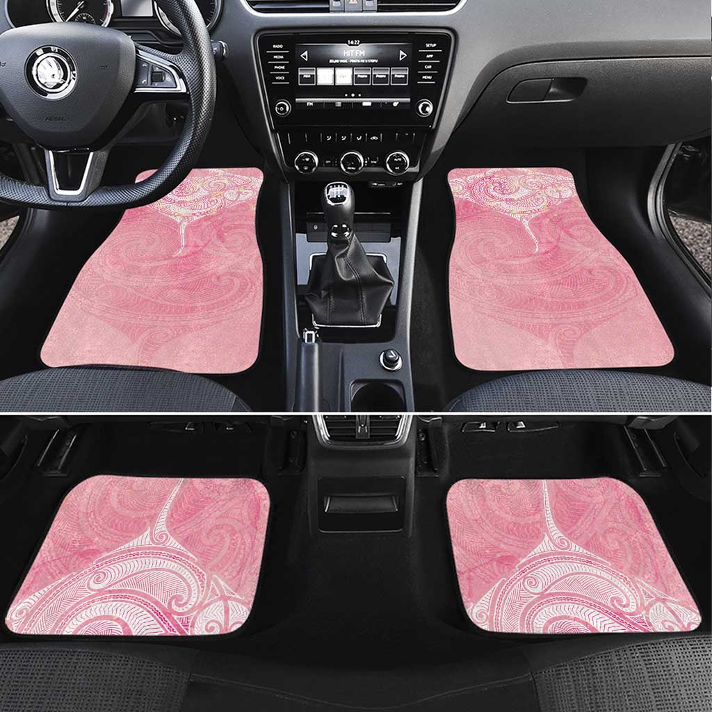 Breast Cancer Awareness Maori Aotearoa Car Mats Manta Ray - Pink Glaze - Aussie Hoodie