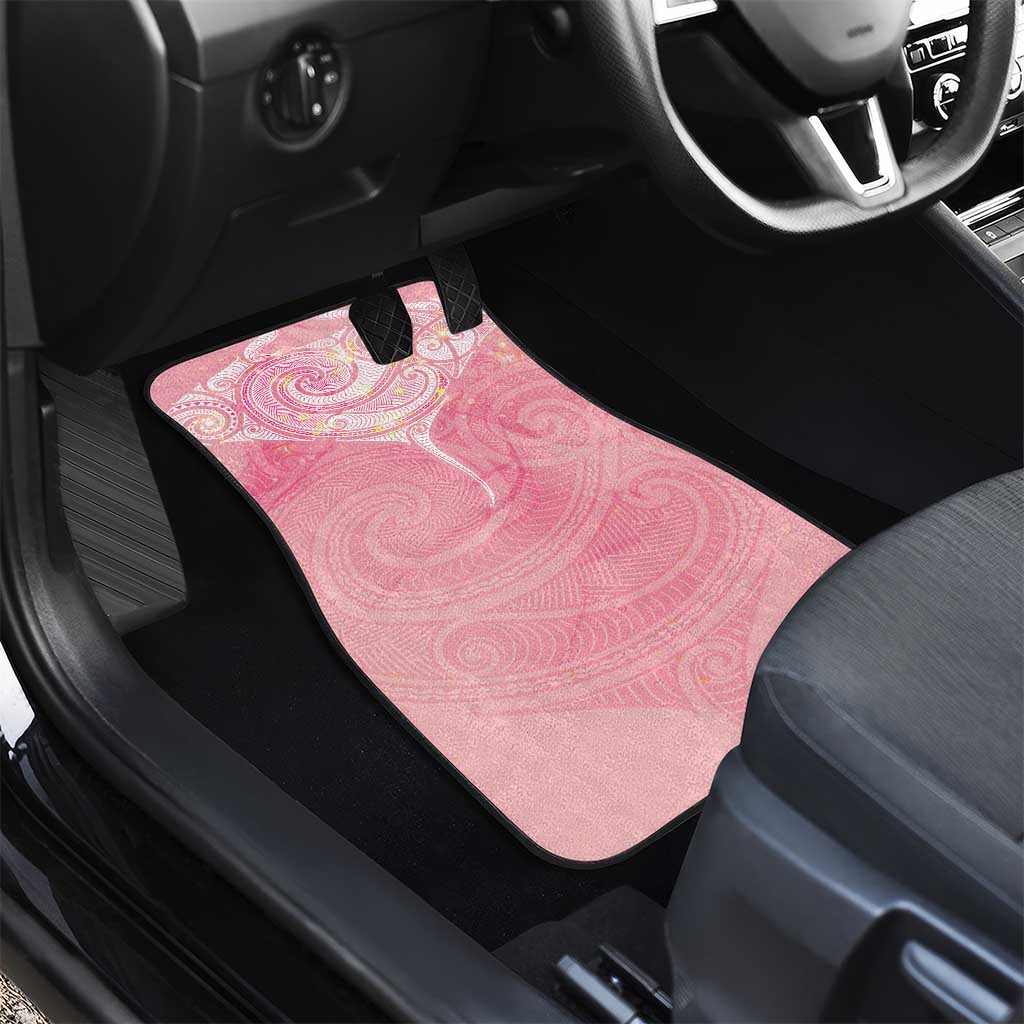 Breast Cancer Awareness Maori Aotearoa Car Mats Manta Ray - Pink Glaze - Aussie Hoodie