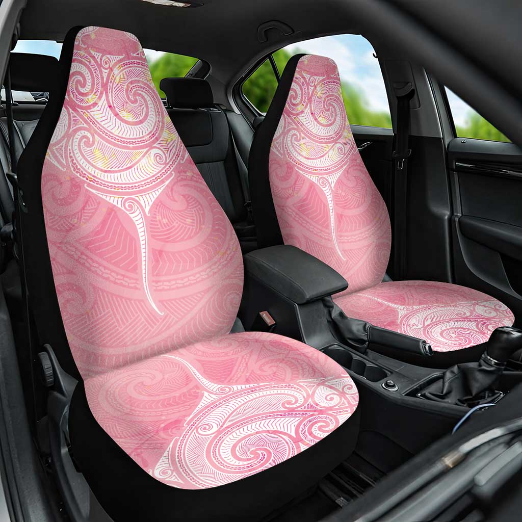 Breast Cancer Awareness Maori Aotearoa Car Seat Cover Manta Ray - Pink Glaze - Aussie Hoodie