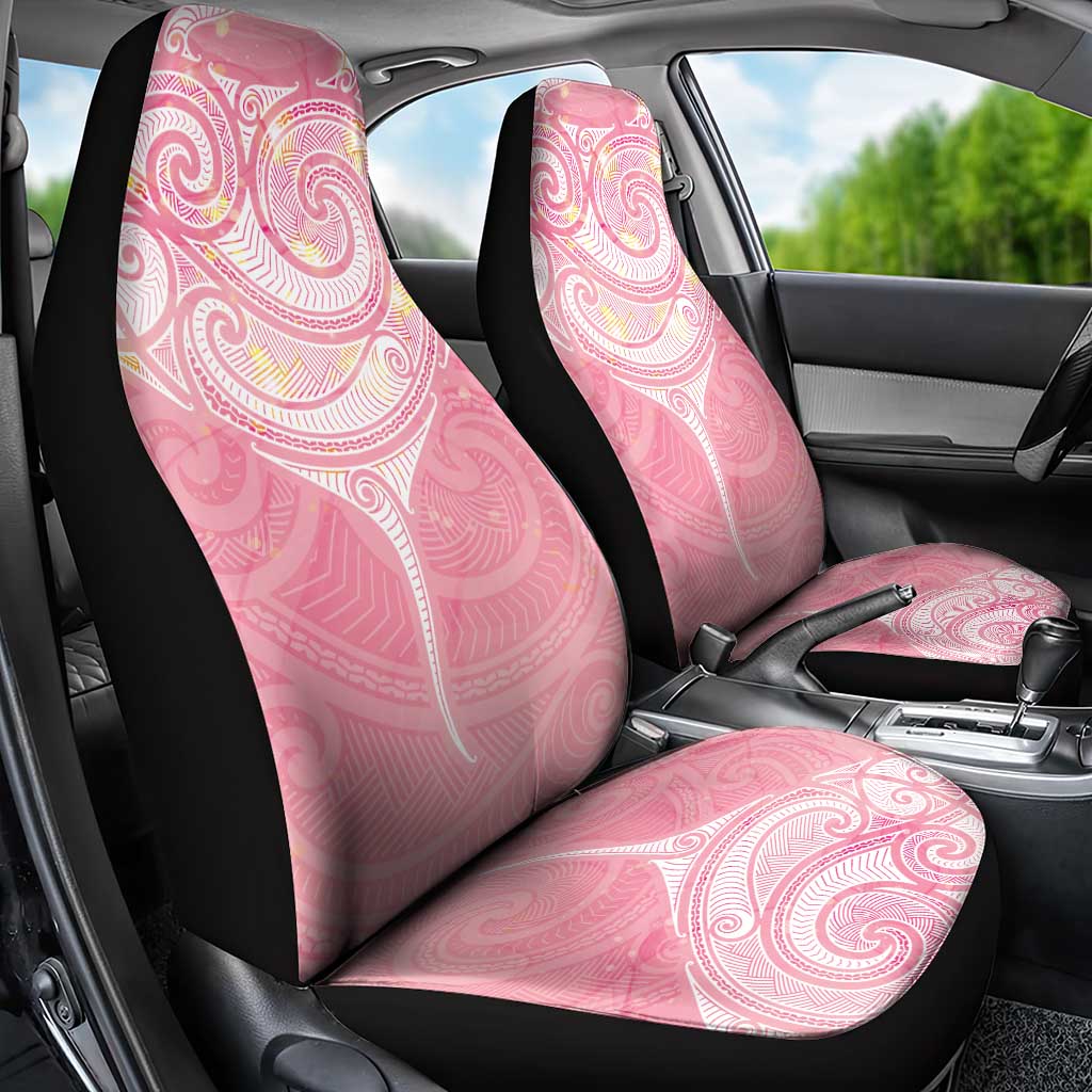 Breast Cancer Awareness Maori Aotearoa Car Seat Cover Manta Ray - Pink Glaze - Aussie Hoodie