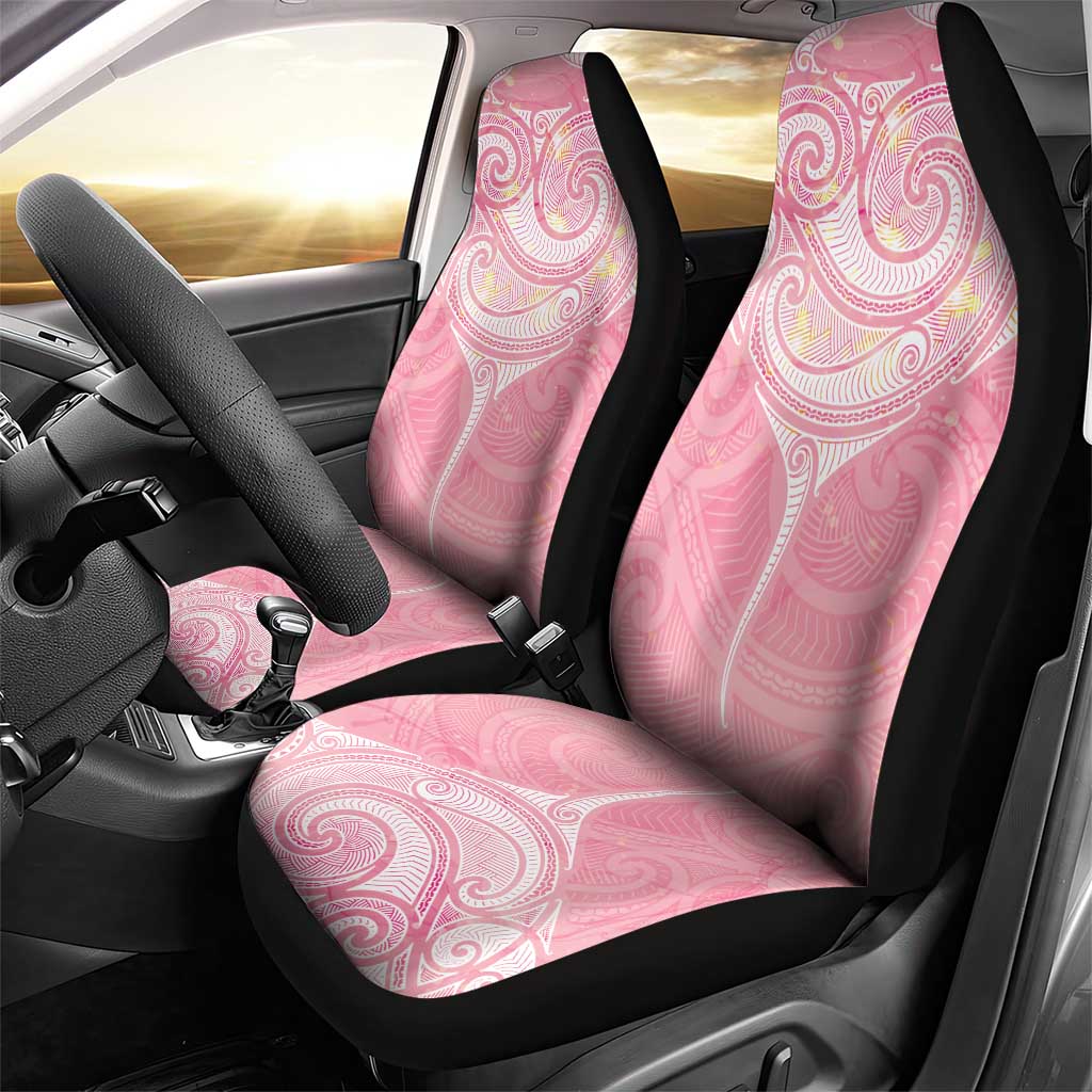 Breast Cancer Awareness Maori Aotearoa Car Seat Cover Manta Ray - Pink Glaze - Aussie Hoodie