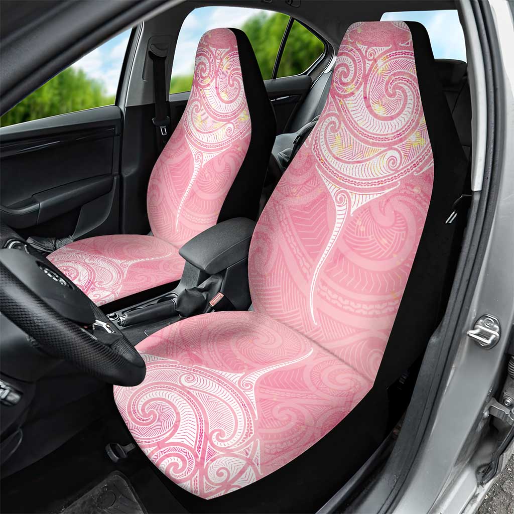 Breast Cancer Awareness Maori Aotearoa Car Seat Cover Manta Ray - Pink Glaze - Aussie Hoodie