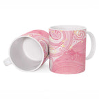 Breast Cancer Awareness Maori Aotearoa Ceramic Mug Manta Ray - Pink Glaze - Aussie Hoodie