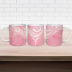 Breast Cancer Awareness Maori Aotearoa Ceramic Mug Manta Ray - Pink Glaze - Aussie Hoodie